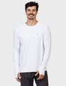 Camisa UV Masculina Ice Proteção Solar com Encaixe de Dedo Extreme UV Branca F C masculina raglan furo dedo ice frente branco c b