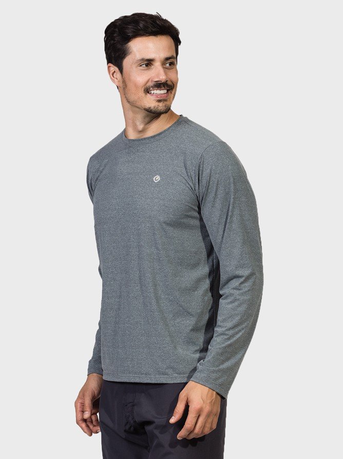 camiseta masculina manga longa mescla lateral c