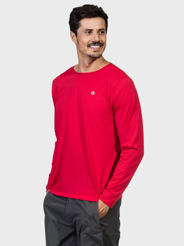 t shirt masculina new dry manga longa vermelha lateral escuro c