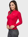 camisa uv gola alta feminina protecao solar vermelha extreme uv lateral c