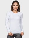 Camisa UV Feminina Basic Dry com Proteção Solar Manga Longa Extreme UV Branca Frente Cinza camisa uv feminina basic dry com protecao solar manga longa extreme uv branca frente c