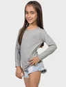 camisa uv infantil feminina ice manga longa com protecao solar extreme uv cinza lateral c