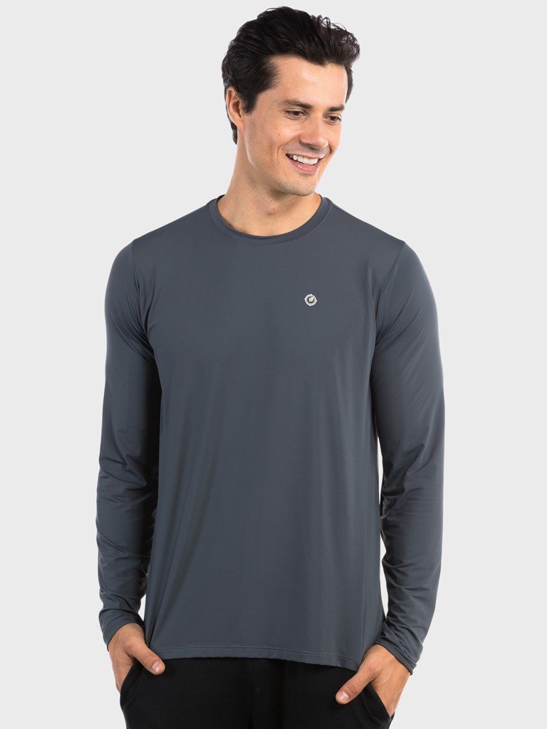 camisa uv ice 3d com protecao solar extreme uv cinza frente c