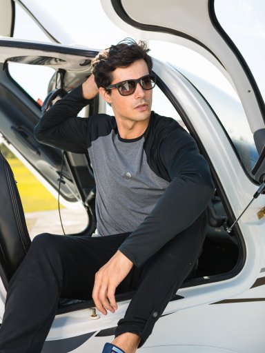 Camisa UV Masculina Mescla Ice Proteção Solar Manga Longa Raglan