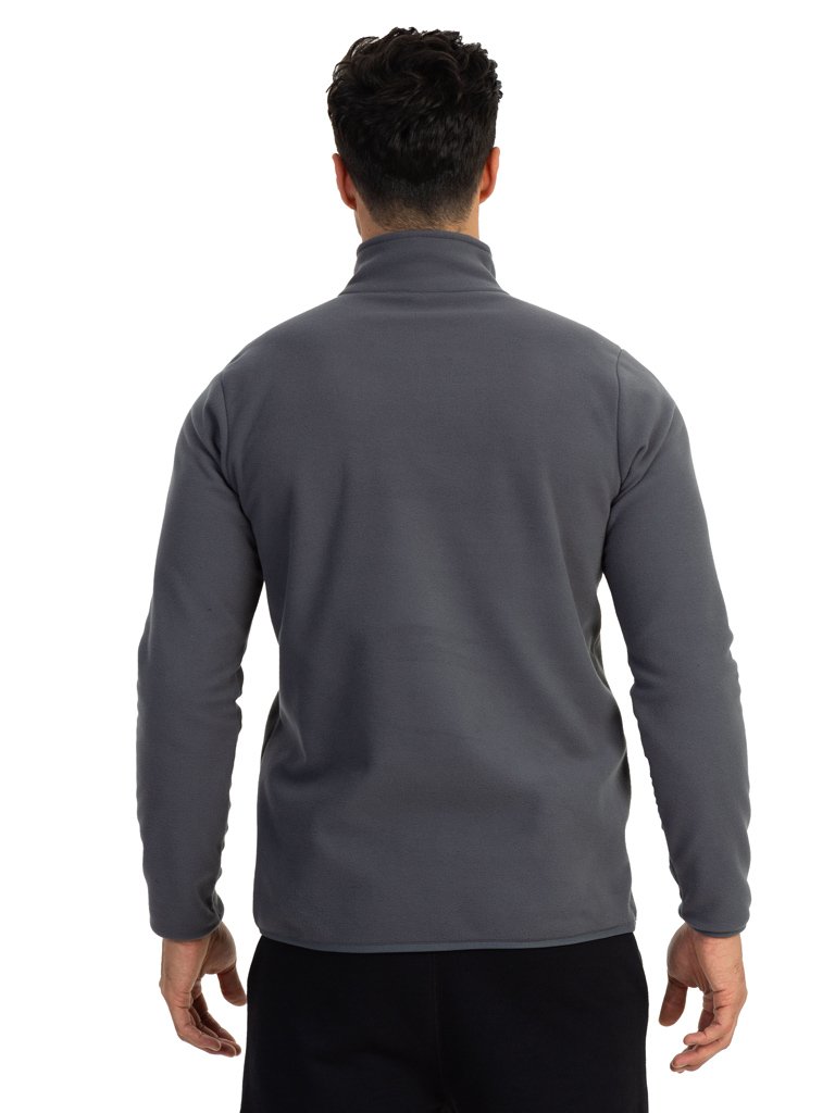 casaco fleece masculino gola alta thermo softextreme uv cinza costas b