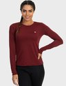 feminina t shirt longa thermo leve bordo frente c n