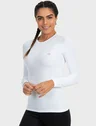 camisa segunda pele termica com protecao solar extreme uv feminina branca lateral c