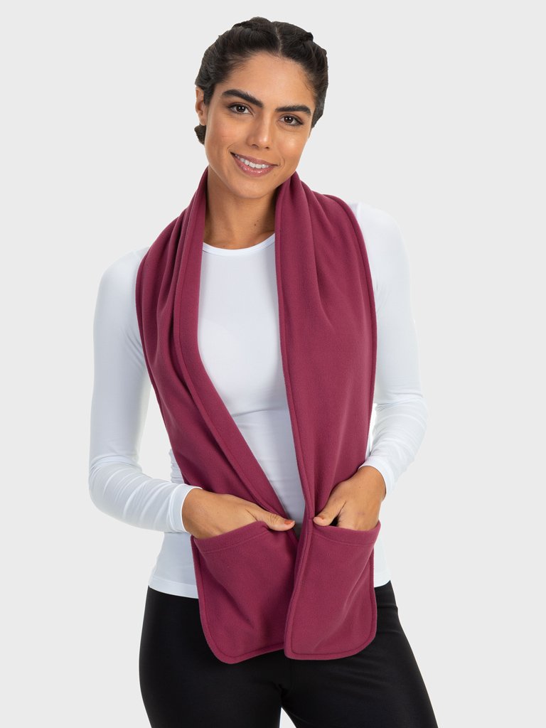 cachecol feminino fleece com bolso extreme uv bordo c