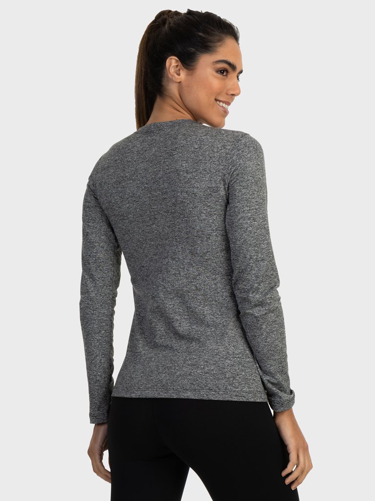 feminina t shirt longa thermo mescla costas c