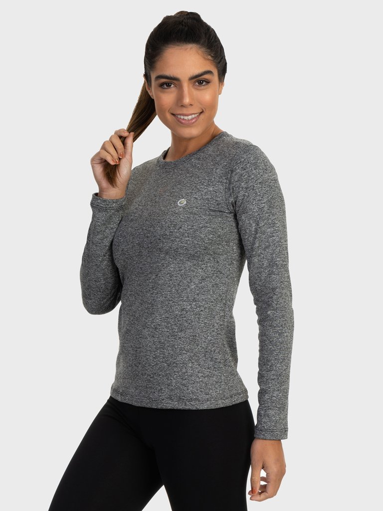 feminina t shirt longa thermo mescla lateral c