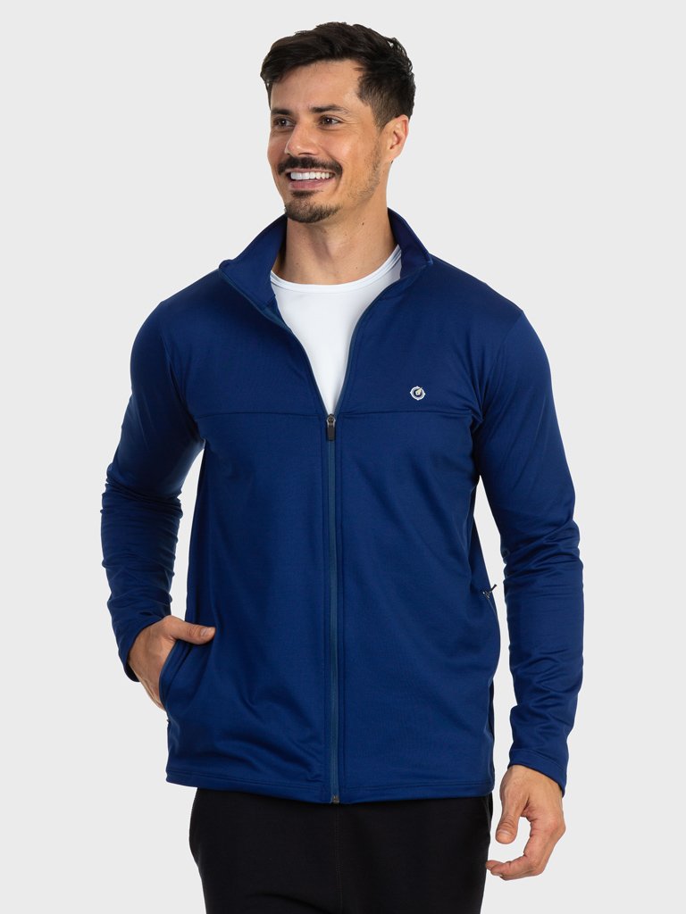 jaqueta termica para frio com bolso masculina extreme uv azul frente c