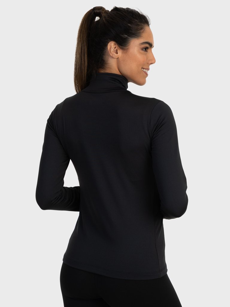 jaqueta termica para frio com bolso feminina extreme uv preta costas c