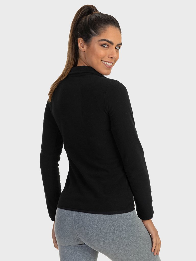 casac fleece feminino gola alta thermo soft extreme uv preto costas c