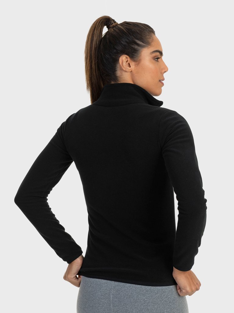 casaco fleece feminino sem bolso extreme uv preto costas c