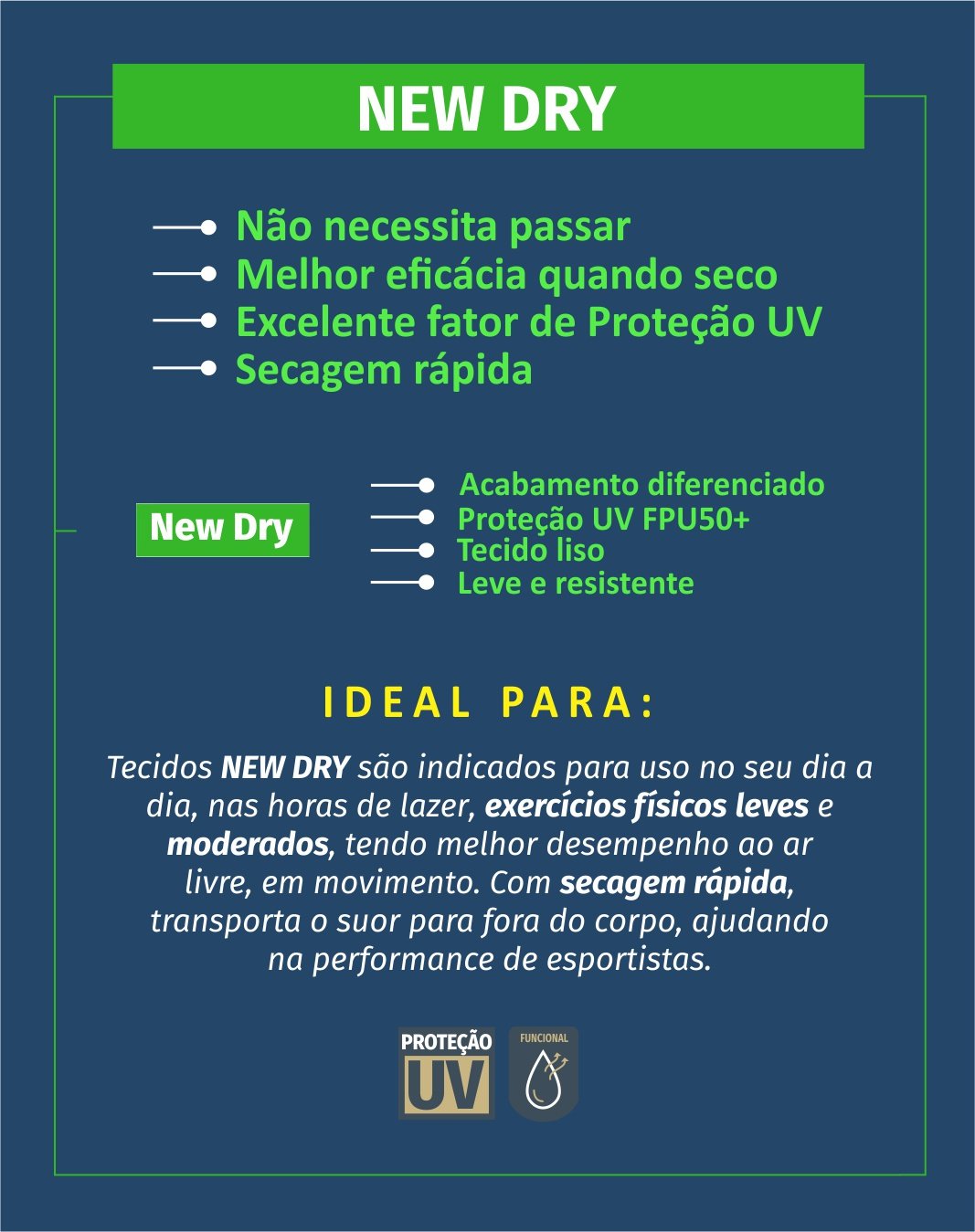 Infogr&aacute;fico Tecido DRY Extreme UV