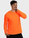 camisa masculina basic dry com protecao solar manga longa extreme uv laranja fluor lateral b n