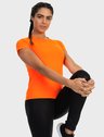 camisa uv feminina new dry com protecao solar manga curta extreme uv laranja fluor lateral c n