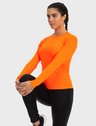 camisa uv feminina basic dry com protecao solar manga longa extreme uv laranja lateral c n