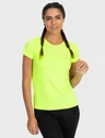 camisa uv feminina new dry com protecao solar manga curta extreme uv amarelo fluor frente c n