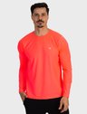 camisa masculina basic dry com protecao solar manga longa extreme uv coral neon frente c n