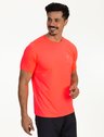 camiseta basic masculina com protecao solar manga curta extreme uv new dry coral neon lateral b n