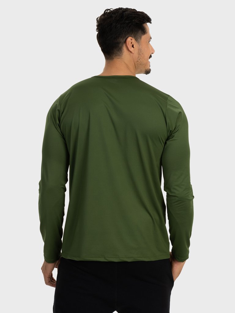 masculina t shirt longa nd verde militar costas c