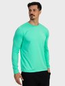 camisa masculina basic dry com protecao solar manga longa extreme uv verde menta lateral c