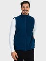 colete masculino fleece azul frente c bolso n