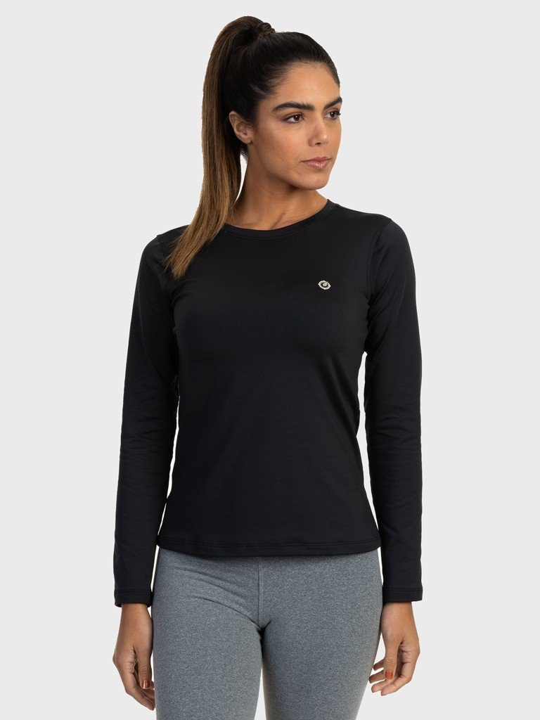 feminina t shirt longa thermo chumbo lateral c