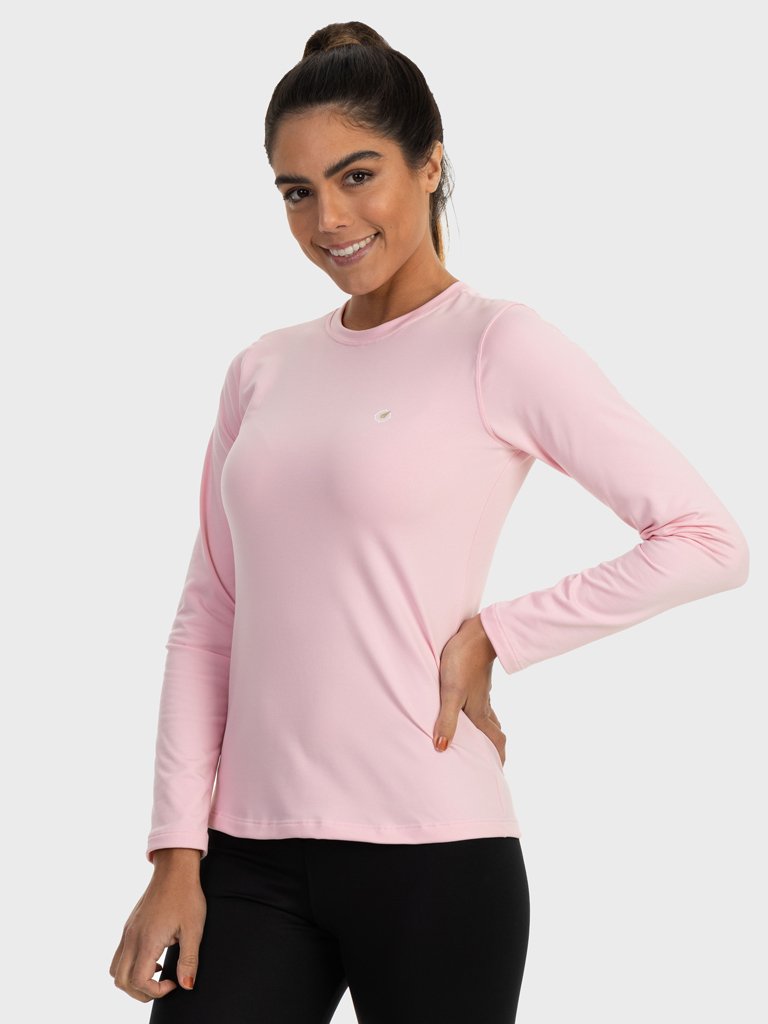 feminina t shirt thermo rosa frente c n