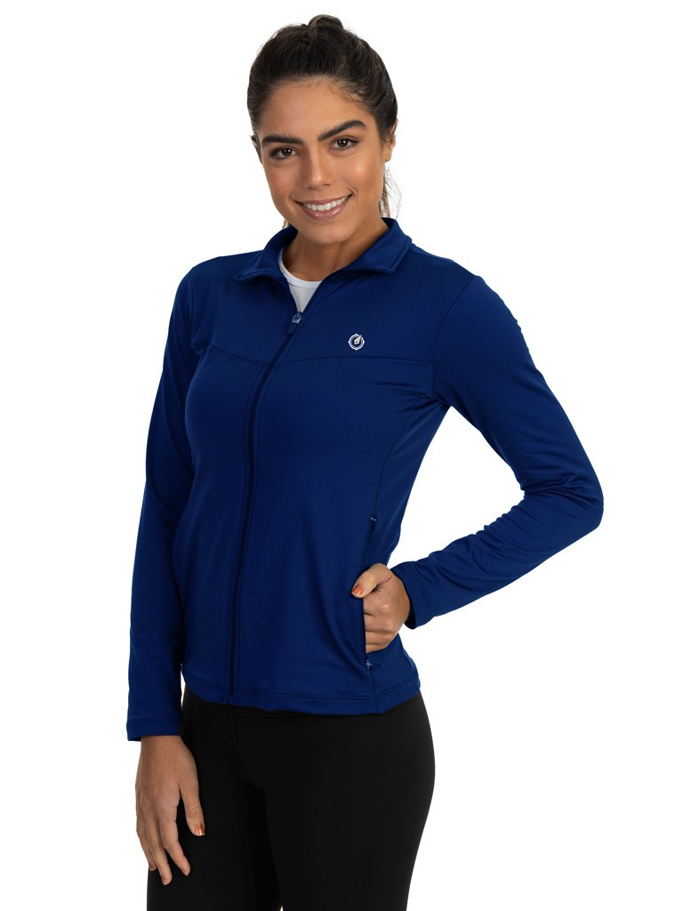 jaqueta termica para frio com bolso feminina extreme uv azul bolso b