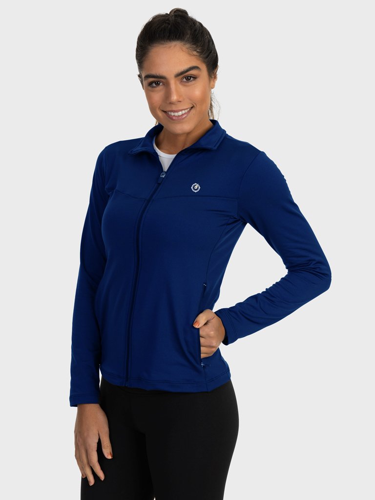 jaqueta termica para frio com bolso feminina extreme uv azul bolso c