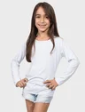 camisa uv infantil feminina termica manga longa com protecao solar extreme uv branca lateral c