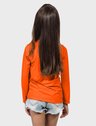camisa uv infantil feminina new dry manga longa com protecao solar extreme uv laranja neon costas c