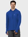 camisa uv com capuz e encaixe para dedo extreme uv new dry masculina azul capuz frente b