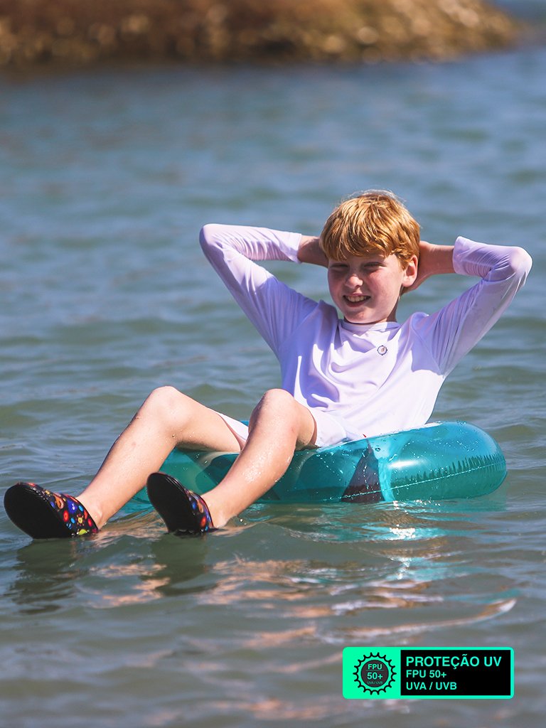 camisa infantil masculina new dry extreme uv branca