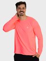 camisa masculina basic dry com protecao solar manga longa extreme uv pessego frente c