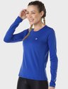 feminina t shirt longa thermo leve azul frente c