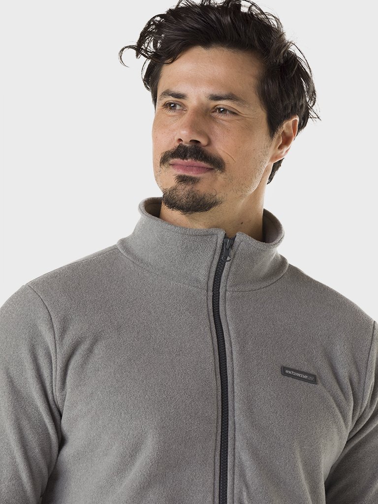 casaco masculino fleece mescla detalhe