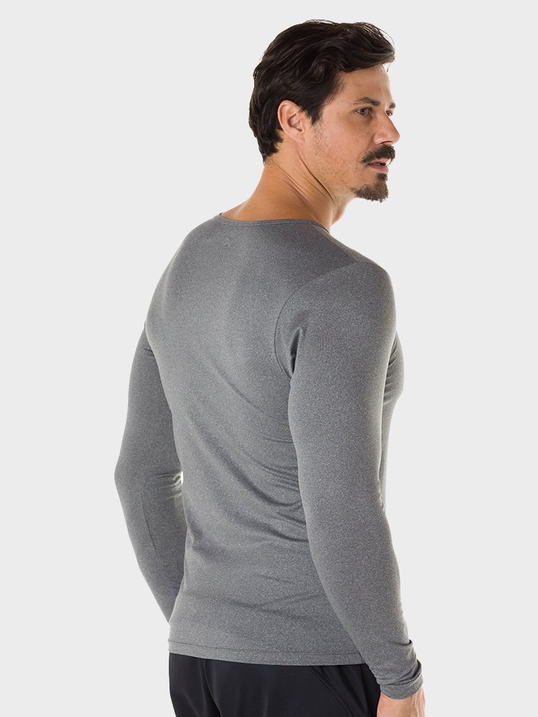 camisa segunda pele termica com protecao solar extreme uv masculina mescla costas c