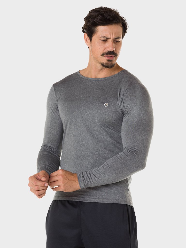 camisa segunda pele termica com protecao solar extreme uv masculina mescla lateral c