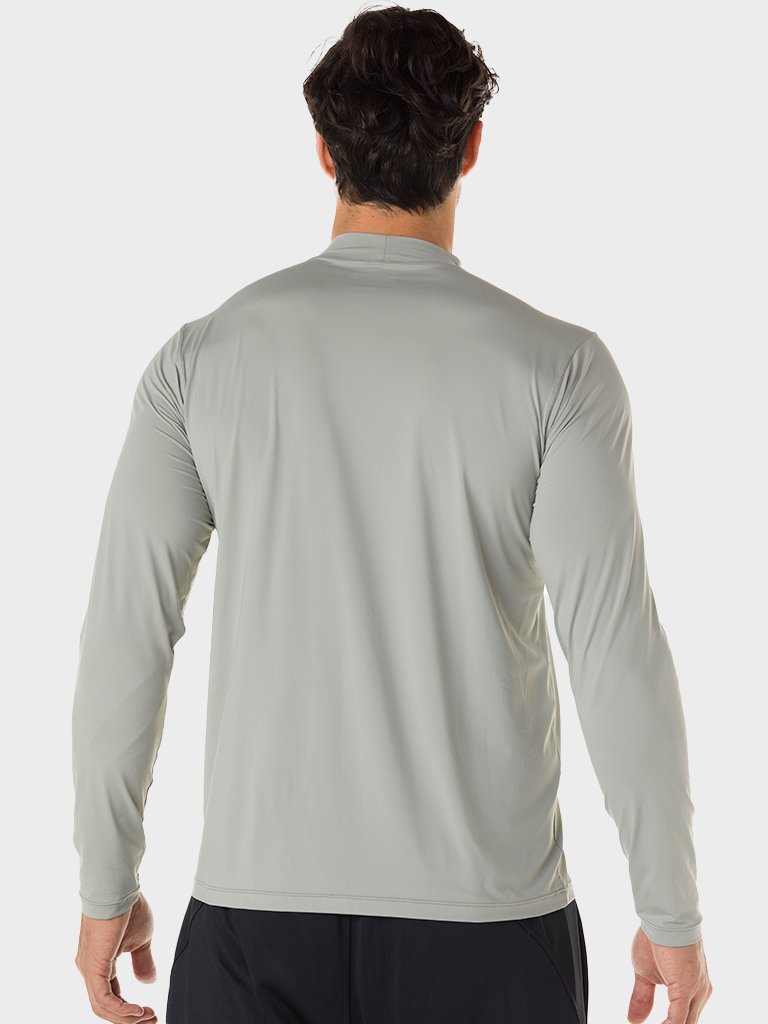 camisa uv gola alta masculina manga longa protecao solar cinza extreme uv frente c 4