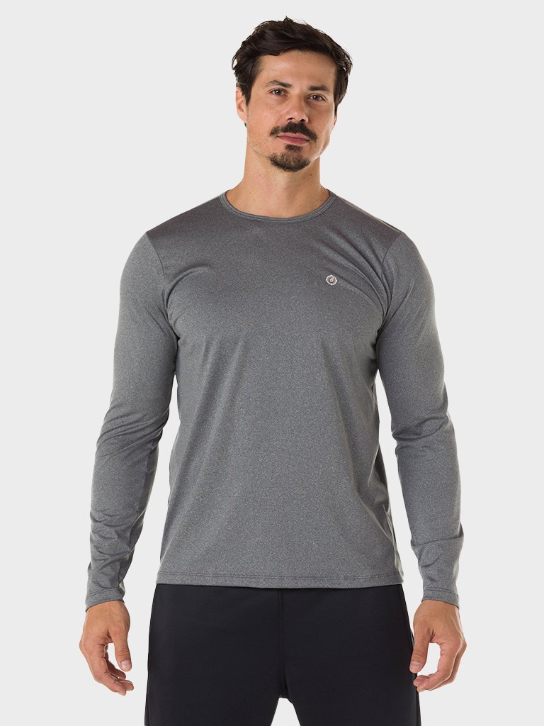 camisa masculina termica leve para frio extreme uv mescla frente