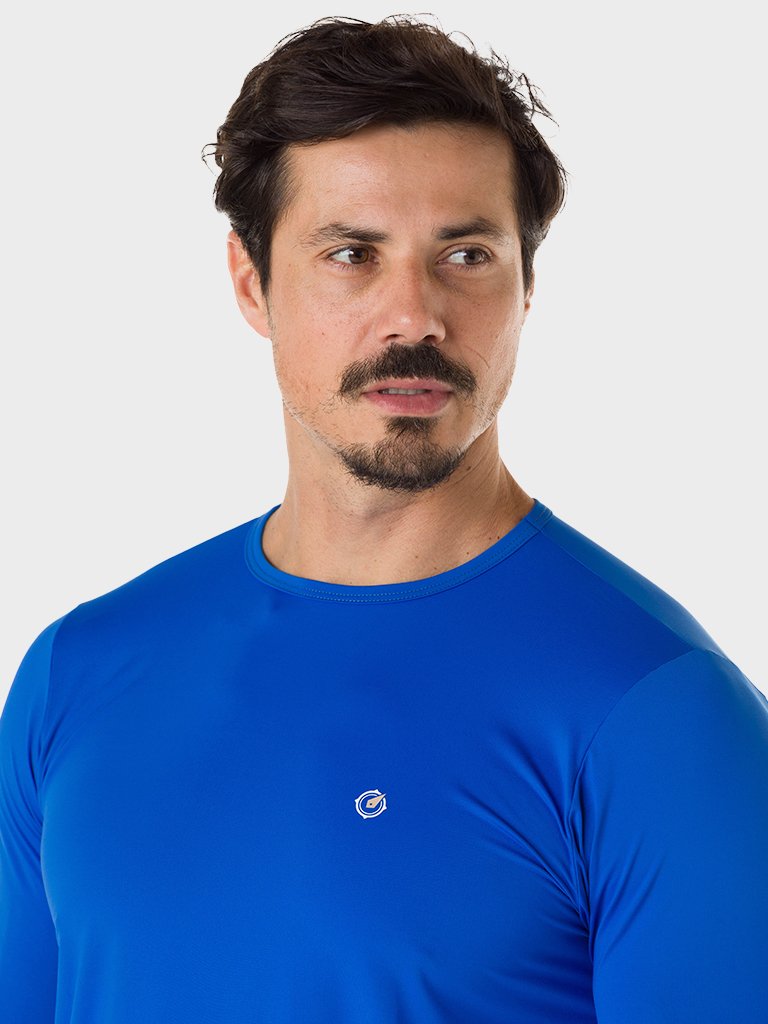 camisa uv masculina ice manga longa com protecao solar extreme uv azul 2