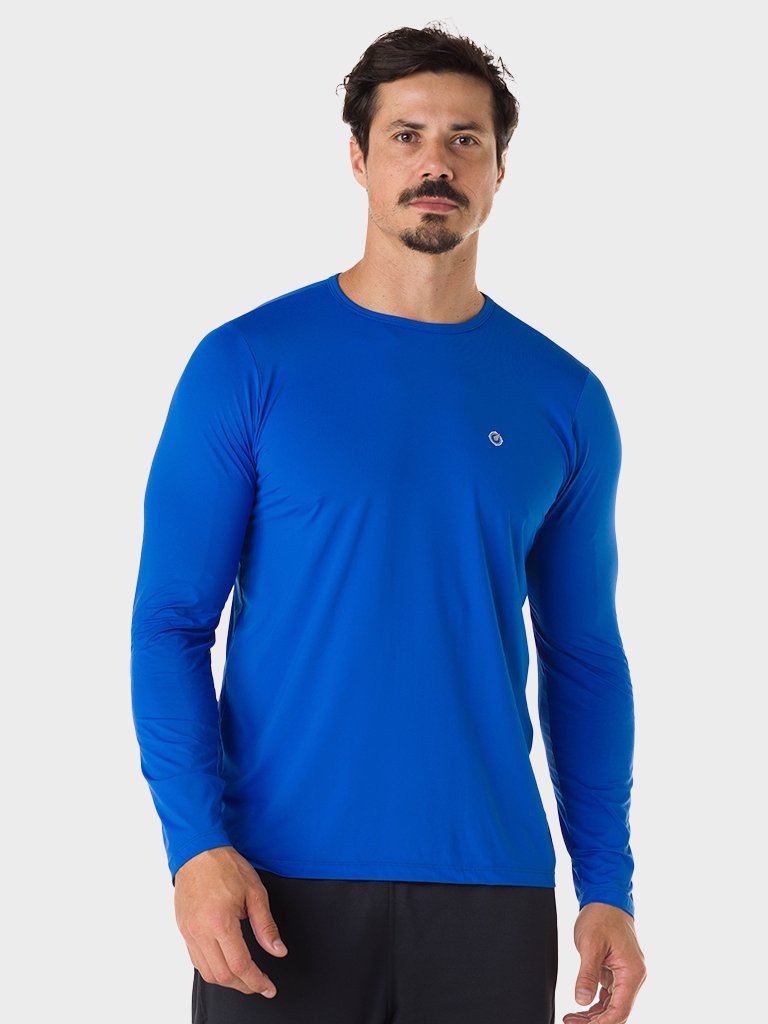 camisa uv masculina ice manga longa com protecao solar extreme uv azul 4