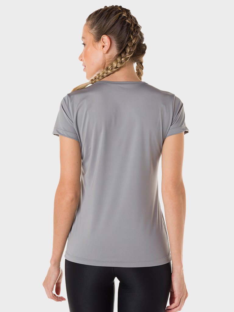 camisa uv feminina new dry com protecao solar manga curta extreme uv cinza 3