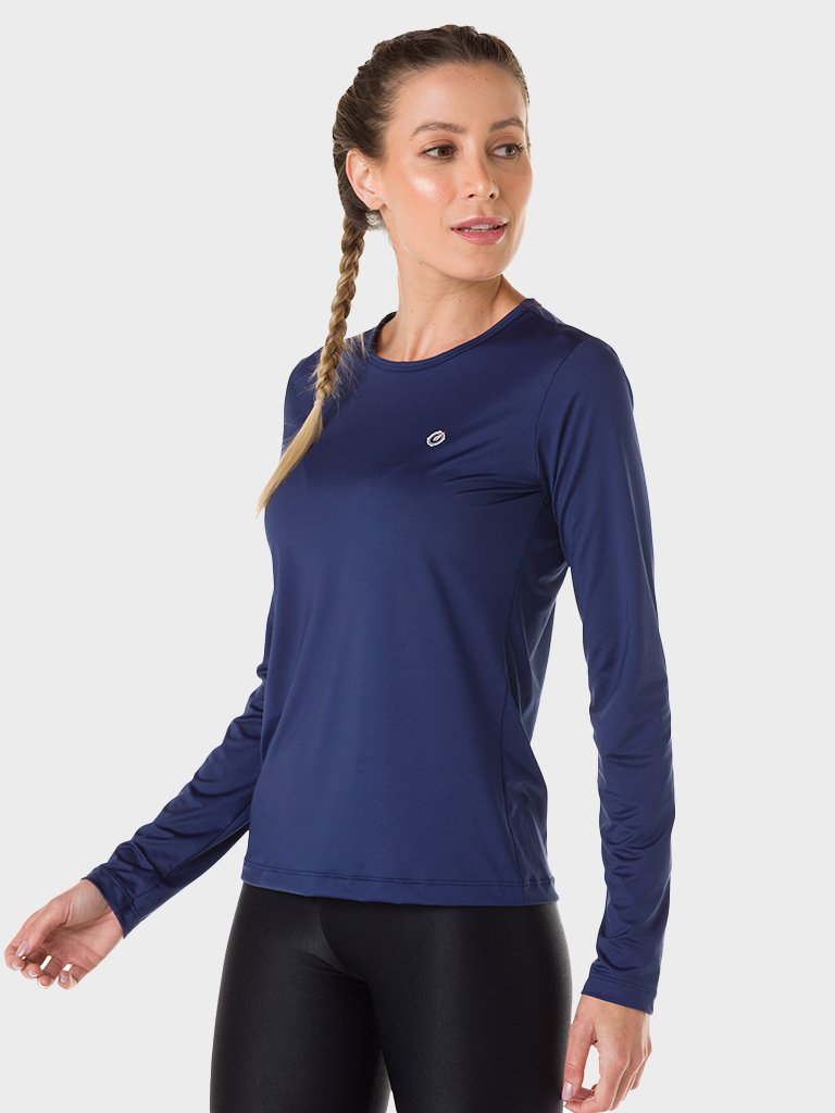 feminina t shirt longa ice azul marinho frente 4