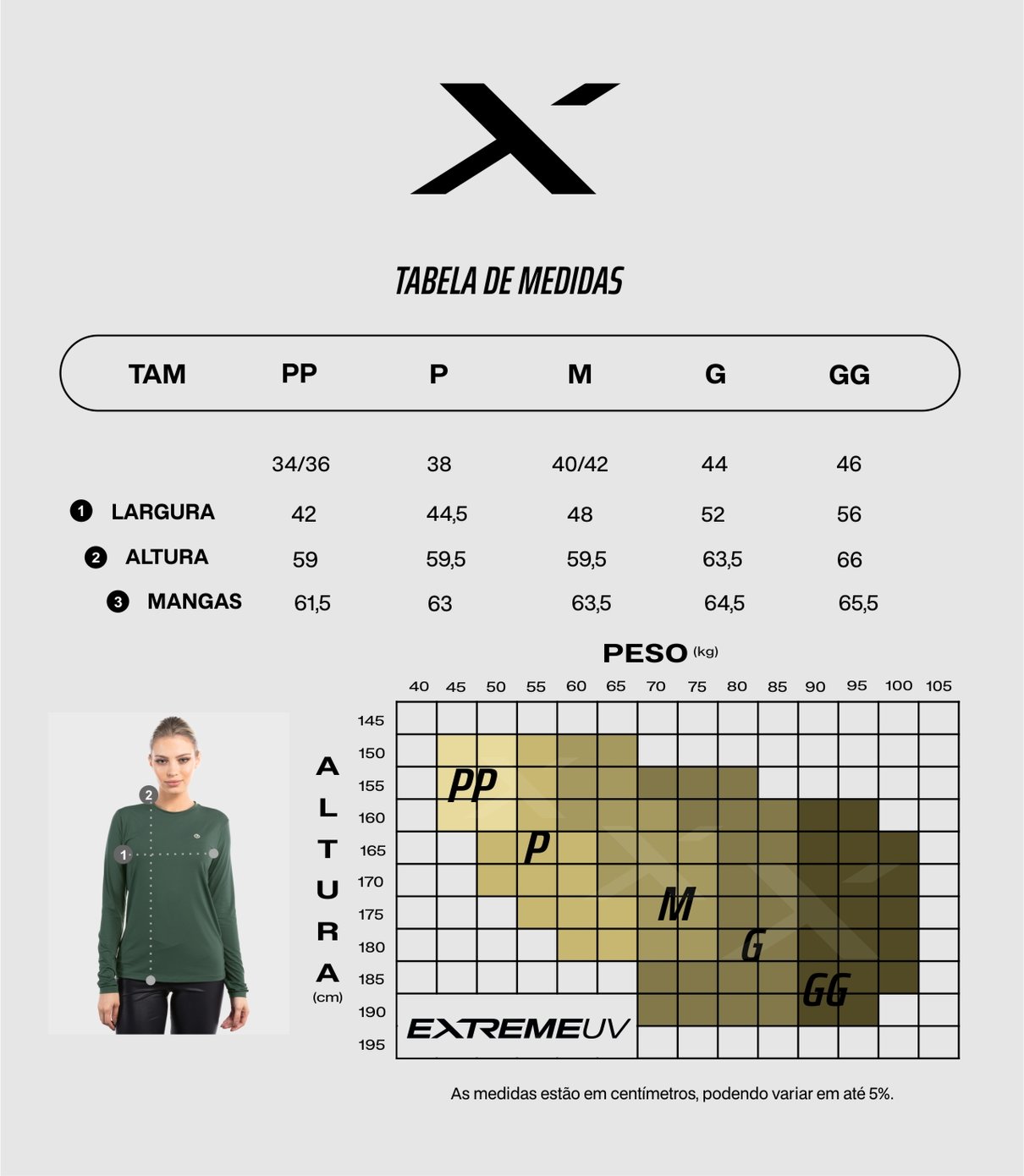 tabela medidas ice 3d feminina