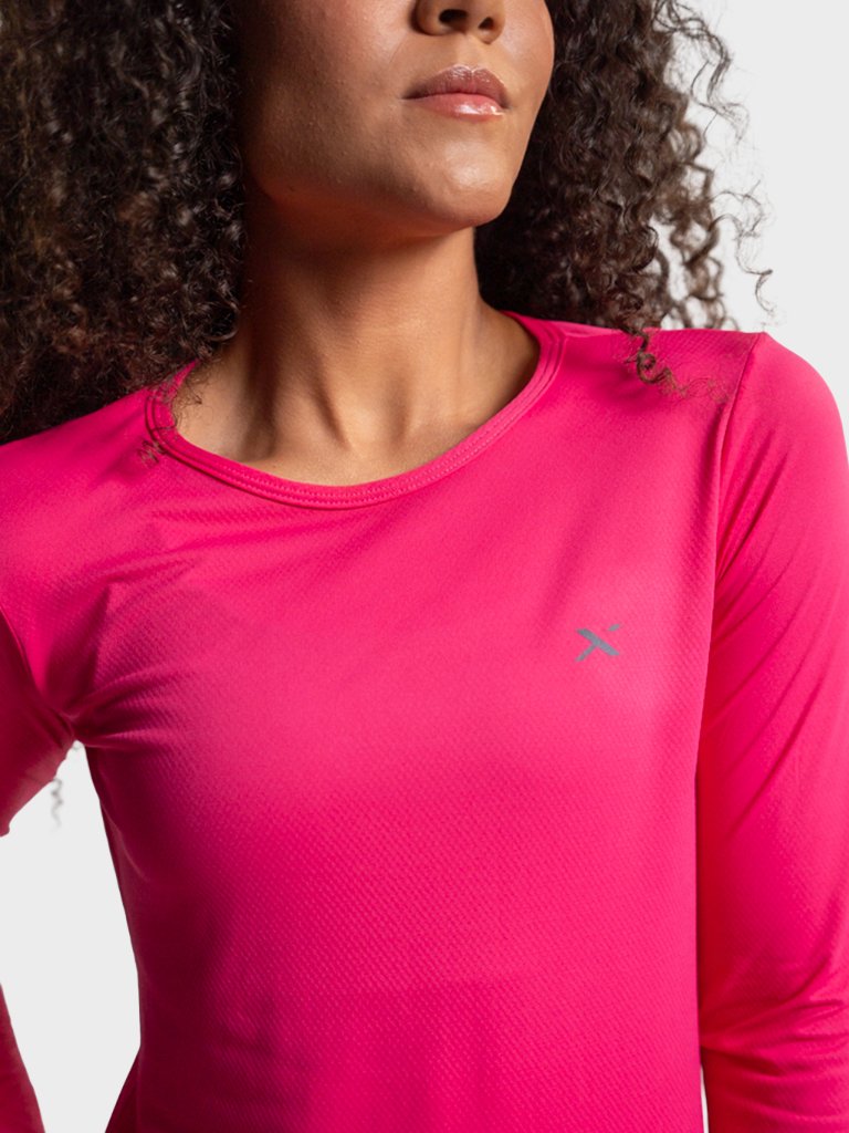 camisa feminina airlite longa extreme uv rosa pink 7