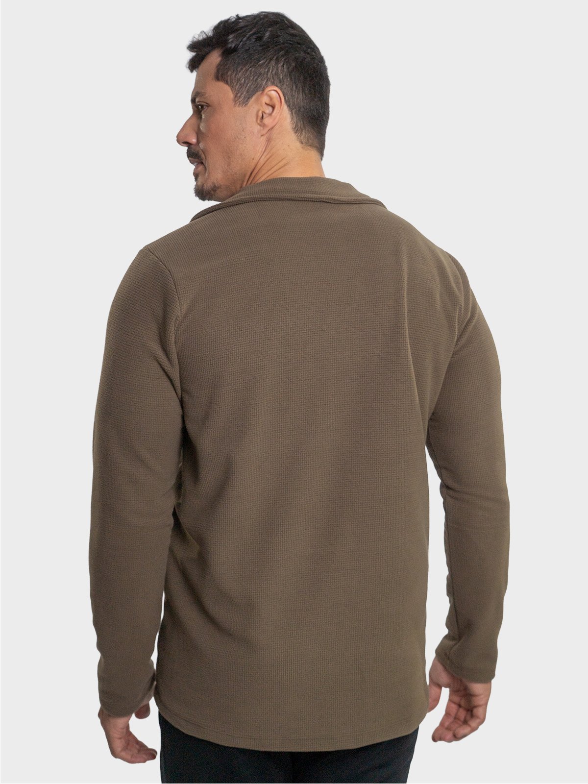 x casaco fleece masculino com bolso thermo soft solar extreme uv marrom costa
